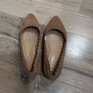 Talbots Scalloped Edge Brown Flats